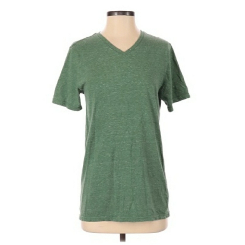 Mossimo V-Neck T-Shirt Jersey Heathered Moss Green Women's Size Small S EUC